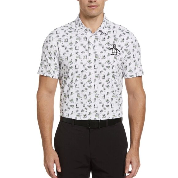 Original Penguin Retro Arcade Print Golf Polo Shirt ( 5X ) - Picture 1 of 4